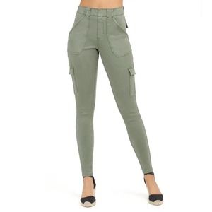 SPANX Green Twill Ankle Cargo Pant Size Small